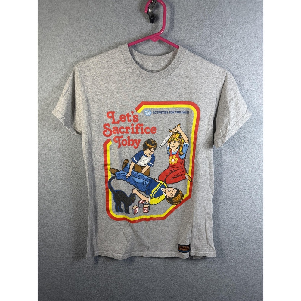 Steven Rhodes Shirt Mens Small Gray Let's Sacrifice Toby Graphic Horror Tee